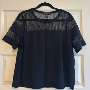 Forever 21+ Black Mesh Layering Top
